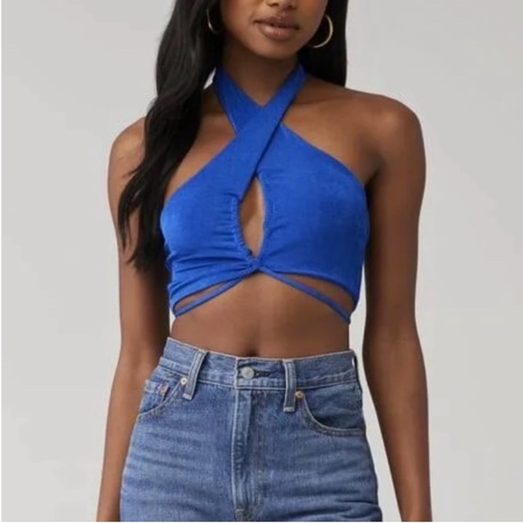 NWT Peppermayo Blue Harlow Crop Top size 8 - Picture 1 of 4